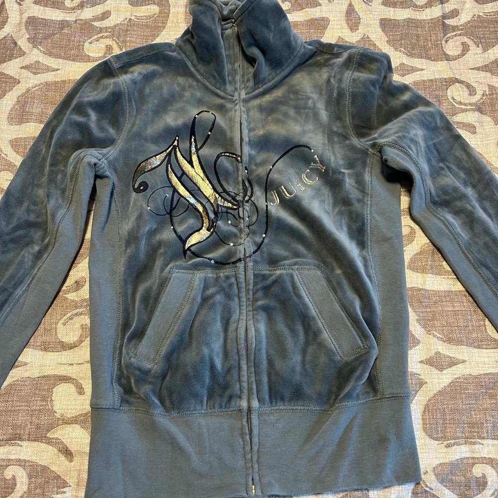 Juicy Couture Gray Jacket with Gold Accents